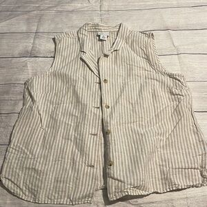 Liz Calborne button up sleeveless shirt XL